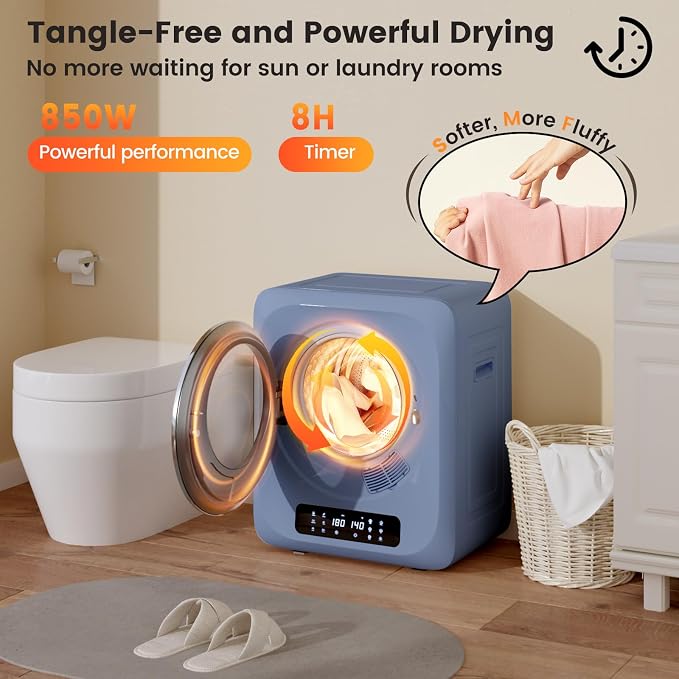 VCJ Portable Dryer for Laundry, 12lbs Clothes Dryer - Image 4