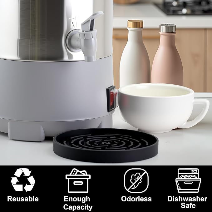 Drip Tray for Drink Dispenser, 2 Pack Black Silicone Drip Mat for Most Drink - Image 4