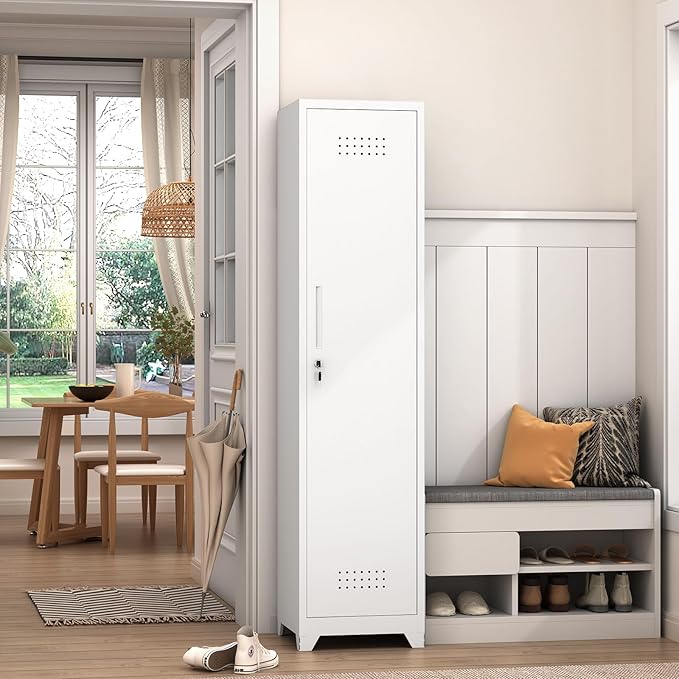 GREATMEET Slim Metal Utility Cleaning Storage Cabinet by GREATMEET