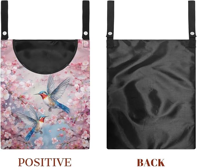 Hummingbird Cherry Blossom Clothes Pin Hanging Bag Large Capacity Clothesline - Image 7