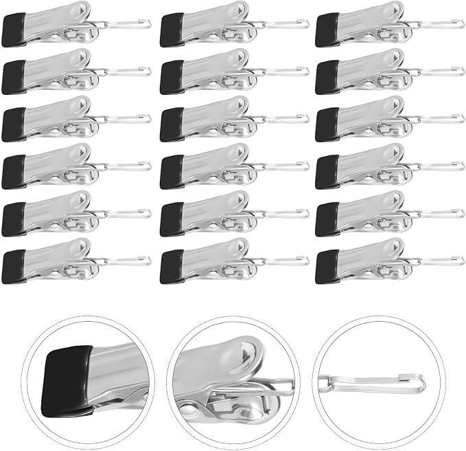 BESPORTBLE 20pcs Windproof Stainless Steel Clothespins - Image 9