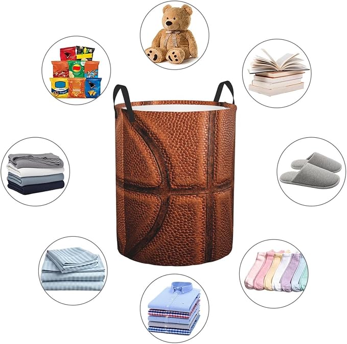 Basketball Texture Pattern Laundry Hamper Bag - Image 5