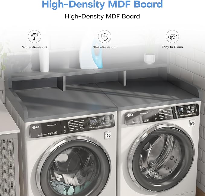 Washer Dryer Countertop with Shelf, Washer and Dryer Covers - Image 3