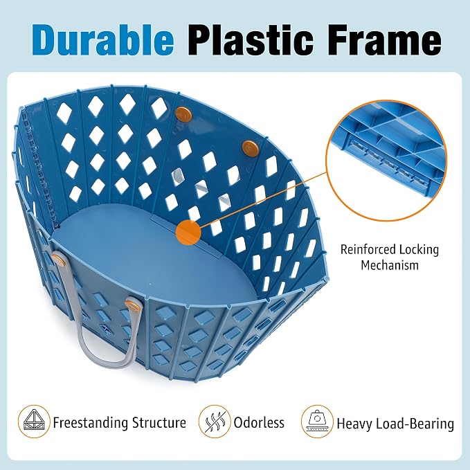 Collapsible Laundry Baskets Durable Foldable Hamper - Image 5