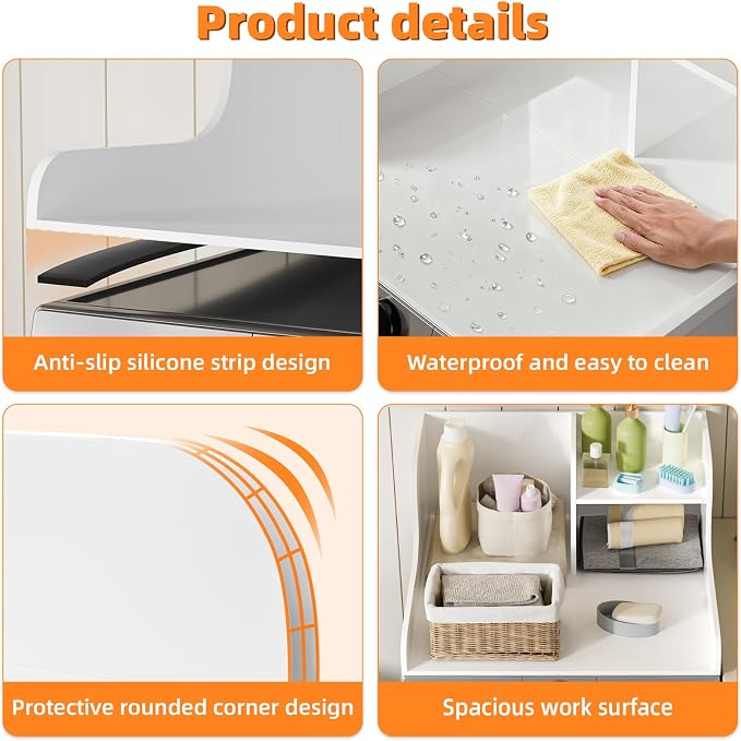 Laundry Countertop for Washer and Dryer, 2-Tier Washer Dryer Topper - Image 4