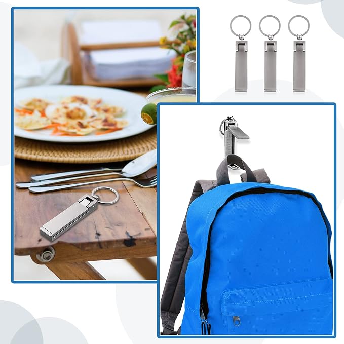 Hotop 3 Pieces Purse Hook for Table Instant Bag Hook Hanger, 2-in-1 Handbag - Image 5