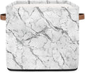 White Gray Marble Storage Basket 13x13x13 Inch Large Fabric Storage Box by Lakiniss