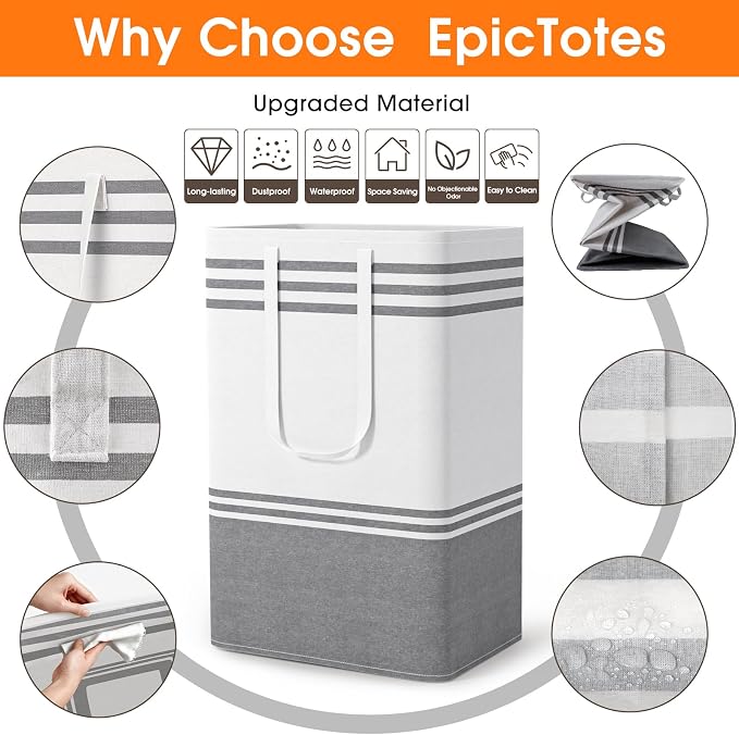 4 Pack Large Laundry Baskets, Laundry Hampers, Freestanding Waterproof - Image 4