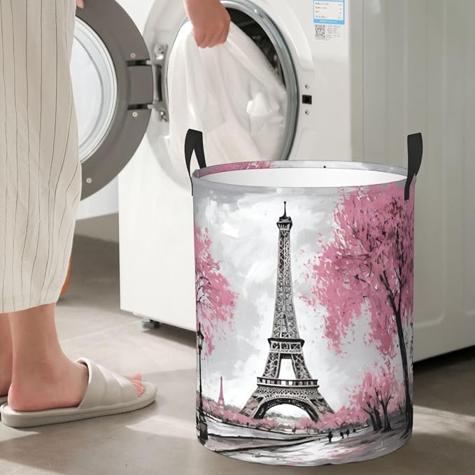 Paris Eiffel Tower Laundry Hamper Bag - Image 6