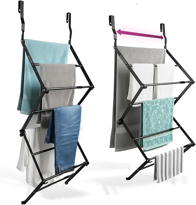 BLACK+DECKER Over The Door Expandable Telescopic Drying Rack, Clothes Organizer by BLACKDECKER