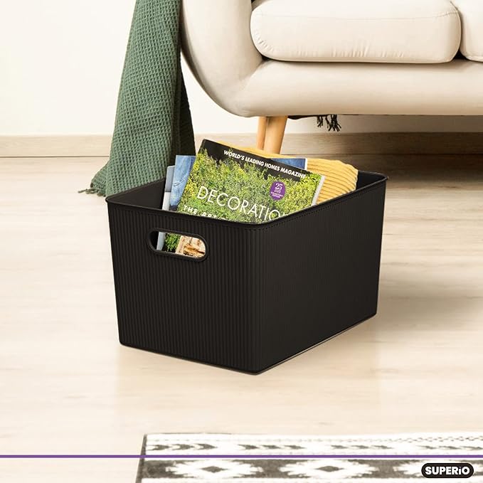 Superio Decorative Plastic Basket Open Home Storage Bins Organizer Baskets - Image 3