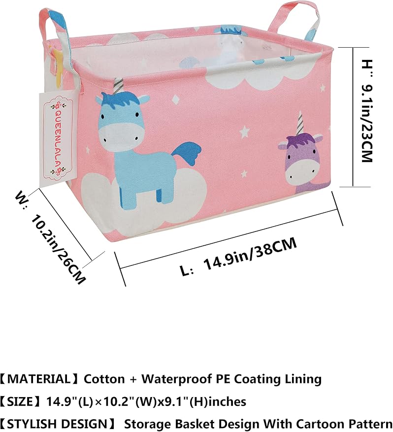 QUEENLALA Rectangular Laundry Hamper/Foldable Nursery Laundry Basket - Image 2