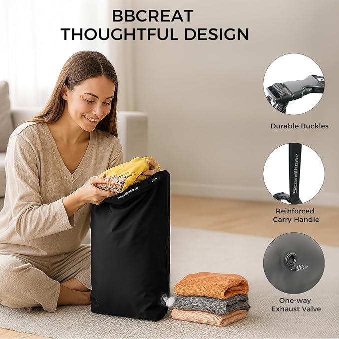 Travel Compression Laundry Bag, Pump-Free Vacuum Space Saver Bag - Image 8