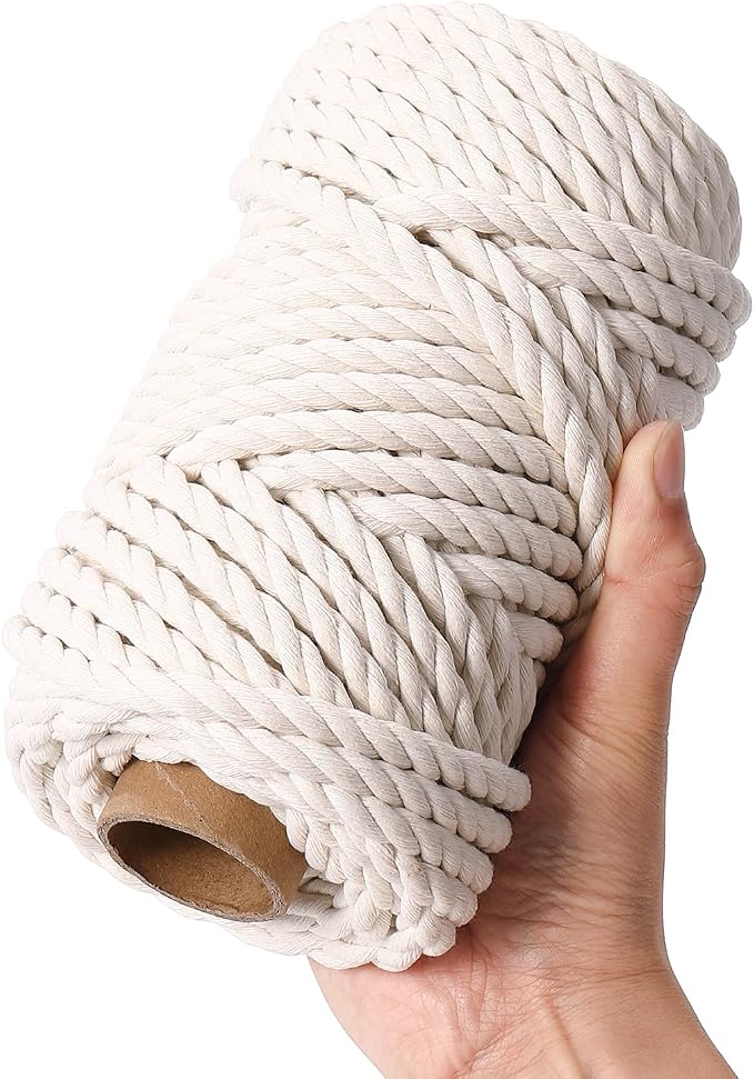 AIFUN Macrame Cord 8mm X 33yards, Natural Cotton Macrame Rope by Unknown
