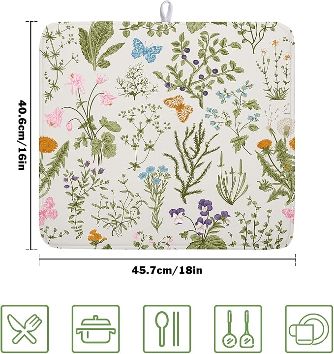 Kawani Wild Flowers Plant Dish Drying Mats - Image 2