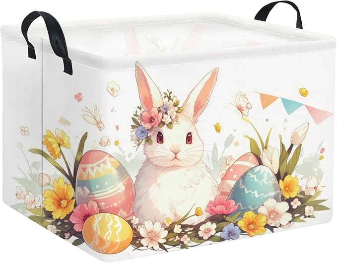 Rectangular Easter Kids Storage Gift & Toy Bin Organizer Shelf Book Basket Room by TIBAOLOVER
