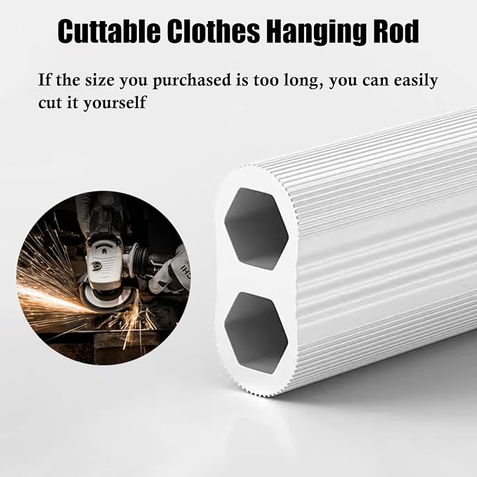Small Wardrobe Hanging Rail Silver Black Champagne, 50 75 100 120 140 Cm Closet - Image 3
