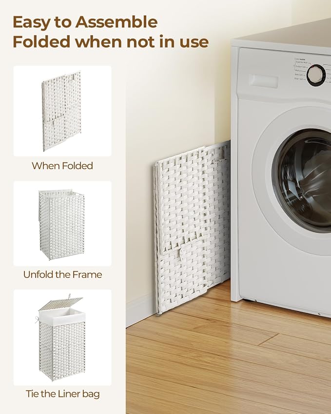 Greenstell Laundry Hamper with Lid, 60L Clothes Hamper with 2 Removable Liner - Image 7