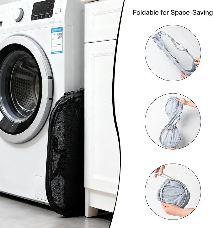 Pop Up Laundry Hamper, Large Collapsible Clothes Basket - Image 4