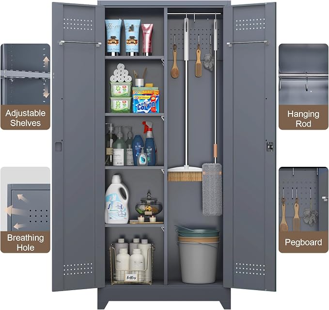 GREATMEET 72'' Metal Utility Storage Cabinet - Image 6