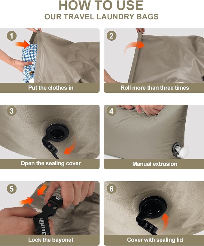 Travel Compression Laundry Bag, Pump-Free Vacuum Space Saver Bag - Image 4