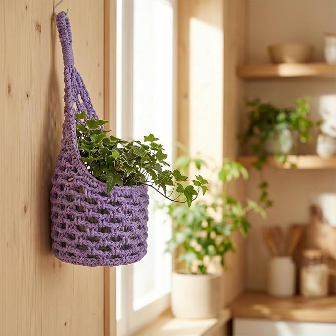 Macrame Wall Plant Hanger, Hanging Planter Basket Holder, Wall Planters - Image 2