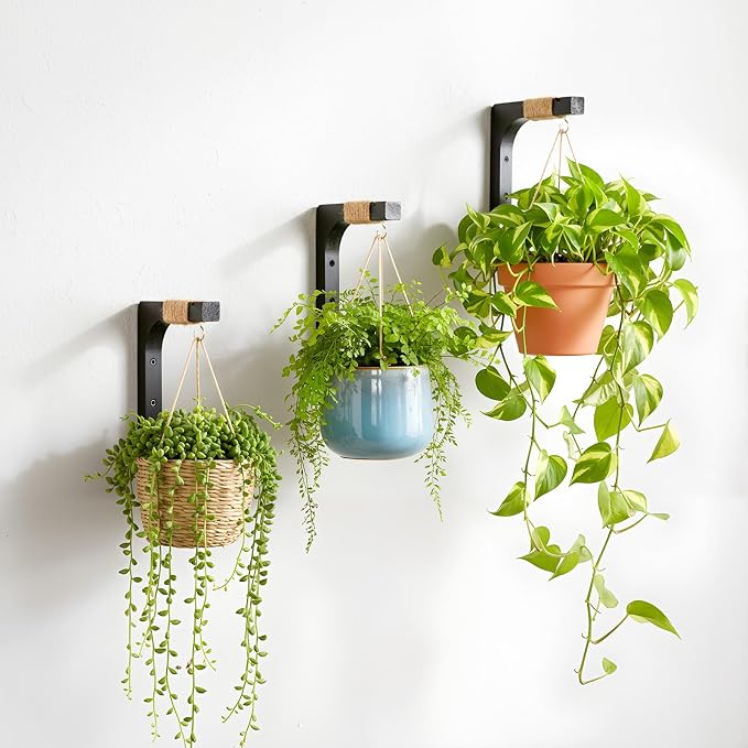 Geelin 4 Pack Wooden Plant Hanger - Image 4