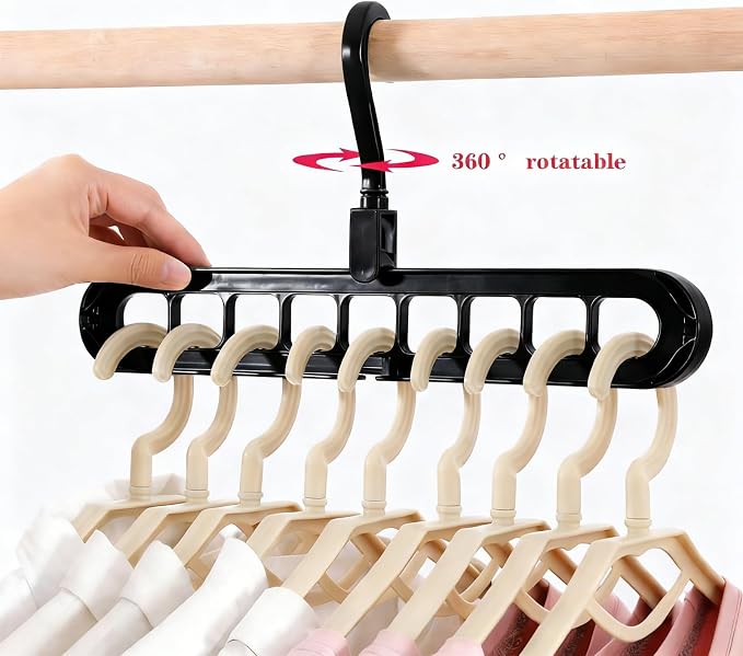 5pcs 9-Hook Rotating Hanger Organizer - 20lb Capacity Space Saving Hanger - Image 6