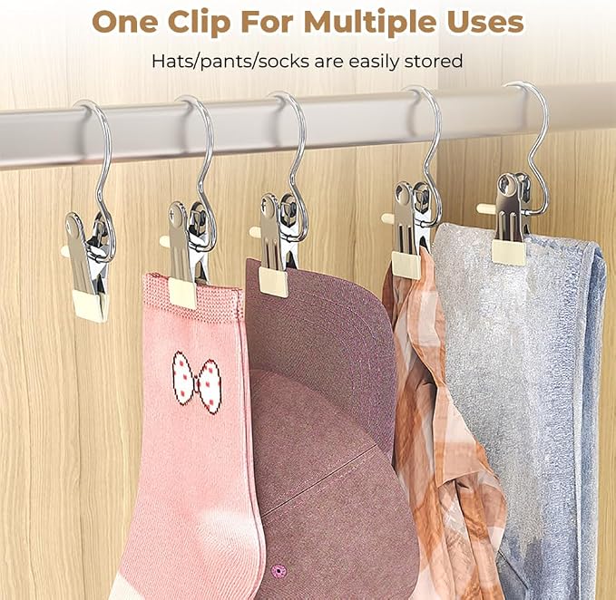 30 PCS Stainless Steel Laundry Hanging Hooks, Anti-rust Space-saving Clothespin - Image 3