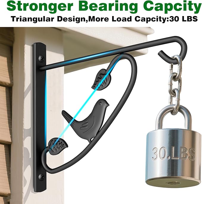 AMAGABELI GARDEN & HOME 2 Pack Hanging Brackets Plant Hanger Outdoor 12inch - Image 5