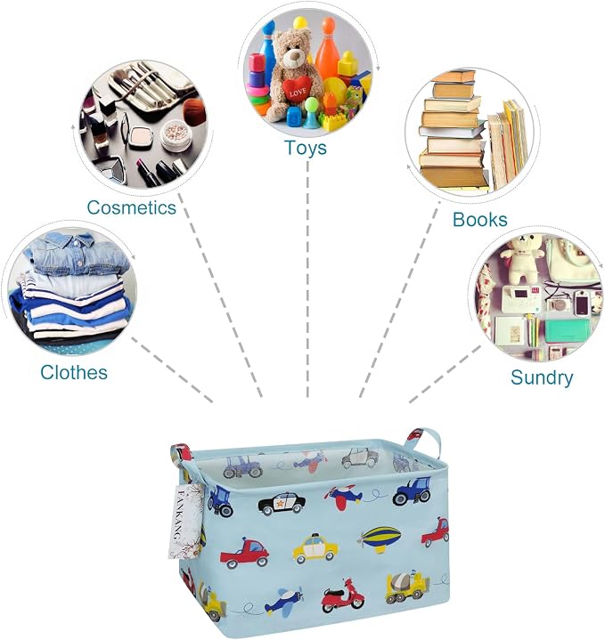 FANKANG Storage Basket, Nursery Hamper Canvas Laundry Basket Foldable - Image 7