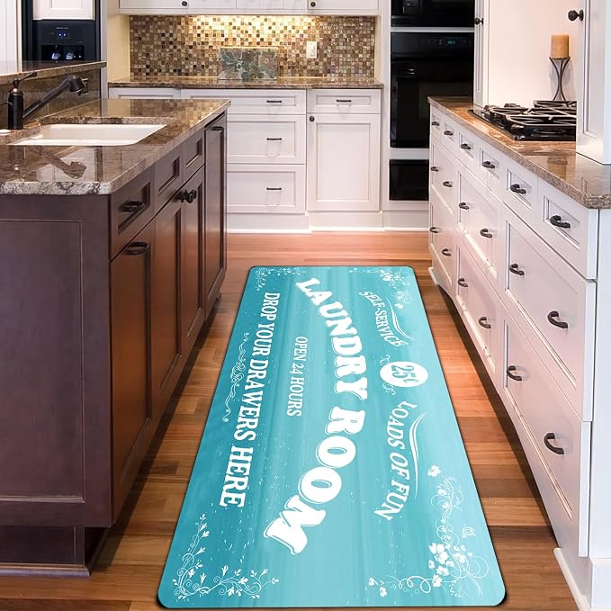 Zoke Laundry Room Rug Runner Stylish Non-Slip Laundry Room Mat 20"x47" - Image 4