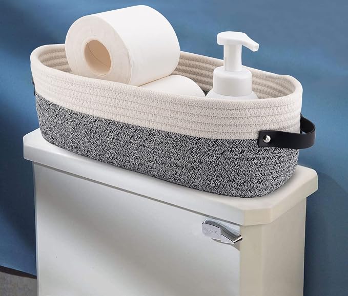 Small Cotton Rope Woven Basket Toilet Paper Baskets - Image 2