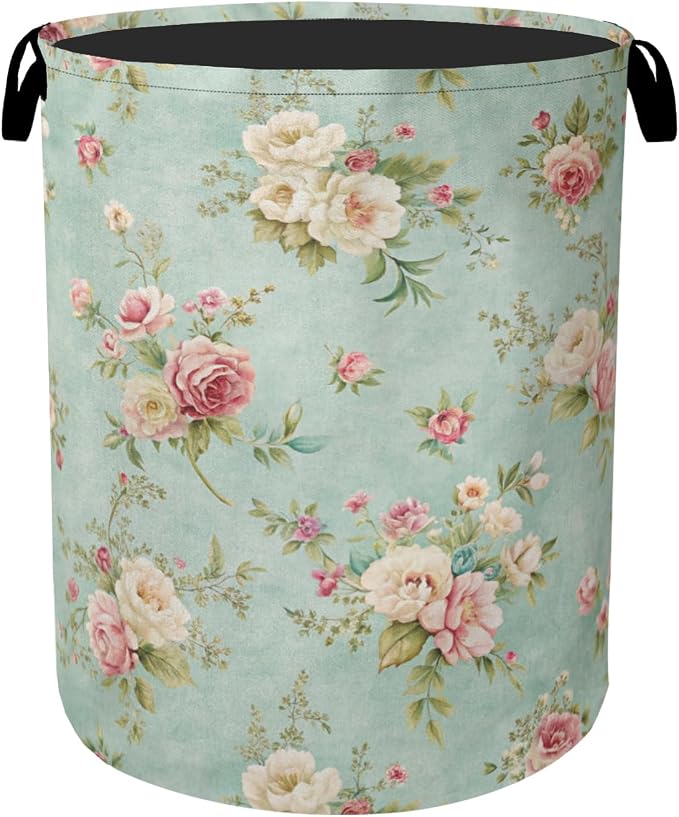 Vintage Rose Laundry Basket by Gearsly