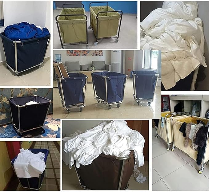 Removable Laundry Cart Replacement Bag, Waterproof Oxford Fabric Rectangular - Image 4
