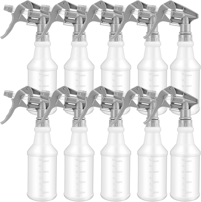 10 Pack Spray Bottles 16 oz Empty Water Spray Bottles by Gandeer