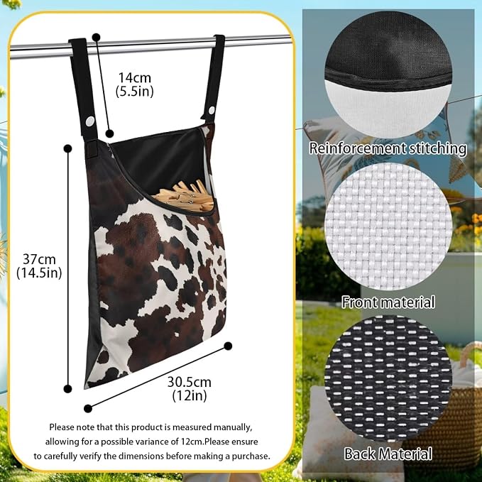 Cow Hide Pin Collector Bag Dust-Proof Wall Hanging Organizer Large Capacity - Image 6