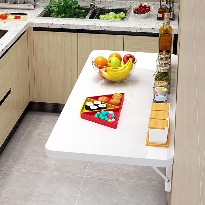 Wall Folding Table for Laundry Room Kitchen Dining Table, Wall Mounted Foldable by Unknown