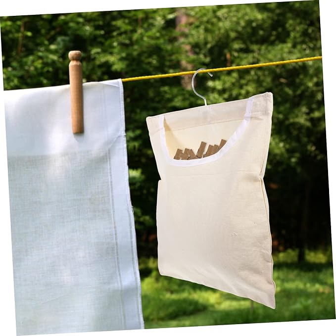 ABOOFAN Hanging Clothespin Bag Hook Portable Laundry Storage Bag - Image 6