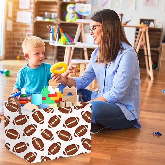 FXOLCSHE Rectangular Football Basket, Toy Organizer, Gift basket - Image 3