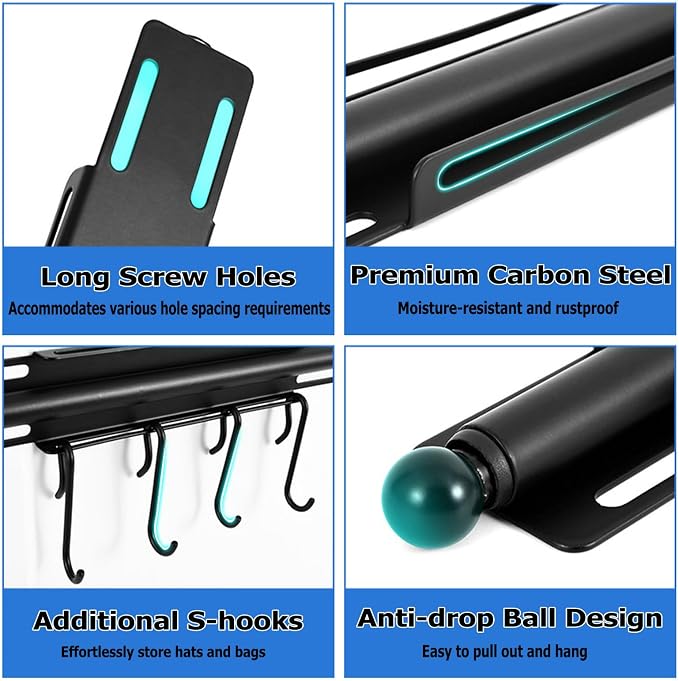 12" Valet Rod for Closet Pull Out, Retractable Slide Out Closet Valet Rod for - Image 4