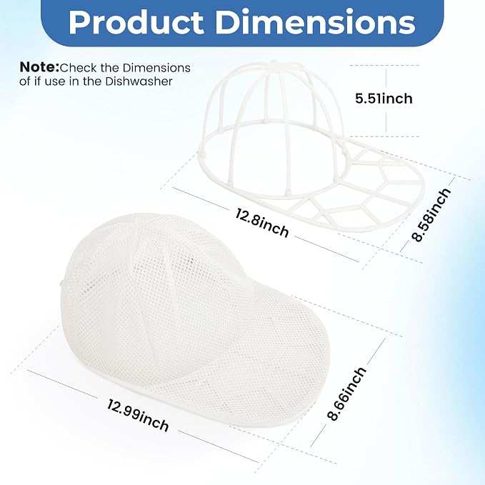 Hat Washer Cage for Baseball Caps, Hat Cleaner for Washing Machine & Dishwasher - Image 3
