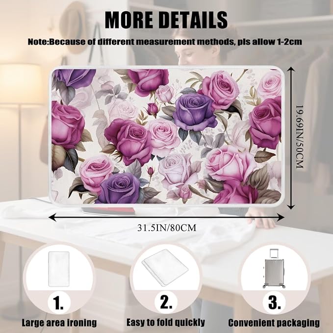 Ironing Mat Rose Print Portable Ironing Pad - Image 5