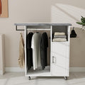 Ironing Cart Cabinet with Rolling Ironing Board, Space-Saving Storage Shelves & by Home