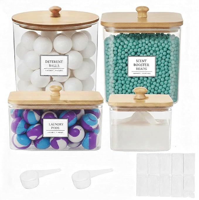 4 packs Laundry Pod Containers for Storage & Organization, Solution featuring by Unknown