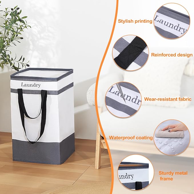 FairyHaus Laundry Basket 78L, Collapsible Laundry Baskets Hampers - Image 6