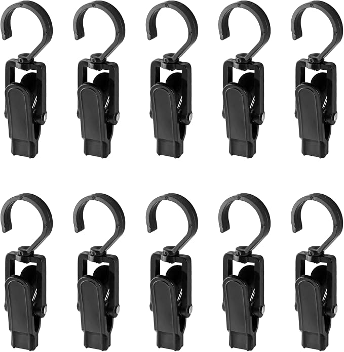 10 PCS Laundry Hooks Clip, Plastic Clothes Pins, Super Strong Hanger Clips by Jiozermi
