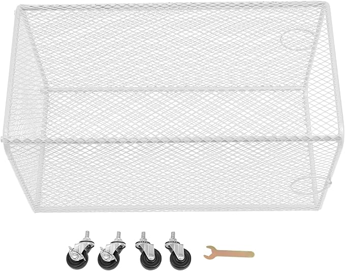 Laundry Basket with Wheels, Metal Mesh Storage Cart with Handles, Rolling Mesh - Image 9