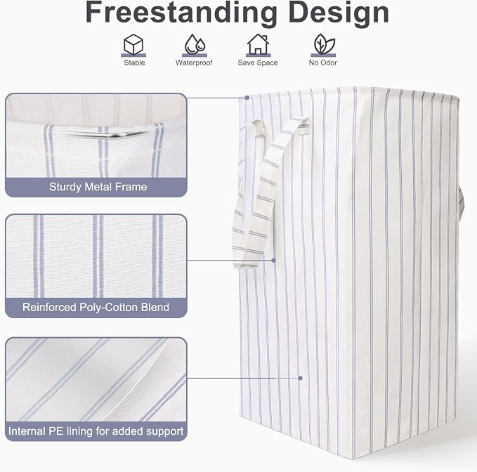Laundry Hamper Collapsible Laundry Baskets, Freestanding Waterproof Clothes - Image 4