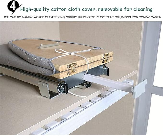 Ironing Board Retractable Pull Out Ironing Board Closet Sliding Out Swivel Iron - Image 6